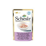 SCHESIR CAT SINGLE POUCH TUNA WITH CHICKEN AND HAM 50gr