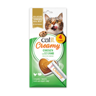 Catit Creamy Chicken & Lamb – gustare cremoasă pentru pisici cu pui și miel