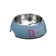 BEEZTEES металлическая миска Tape Dog синяя 14×4,5