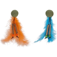 Flamingo Jucărie pentru pisici BOLEO CATNIP+FEATHERS+RIBBON