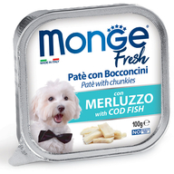 MONGE Dog Fresh Pate and chunkies with Cod Fish