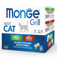 MONGE CAT GRILL MIX BOX ADULT RABBIT/LAMB 12x85gr