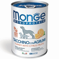 MONGE Dog Fruits Pate Turkey, rice and citrus