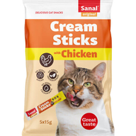 SANAL Cat Cream Sticks with Chicken 75g-5 sticks