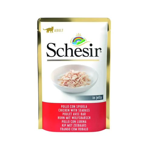 SCHESIR Cat Pouch Chicken/Bass Jelly
