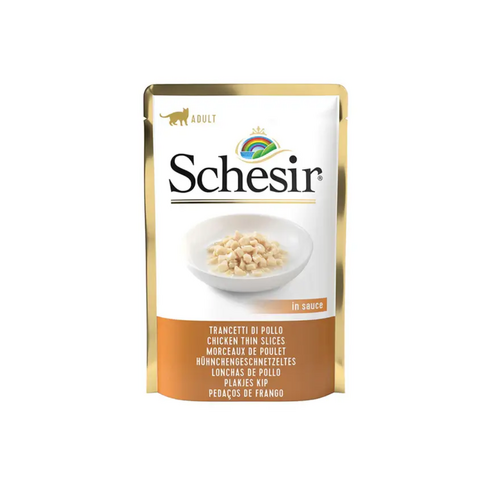 SCHESIR Cat Pouch Chicken Thin Slices Gravy 85gr