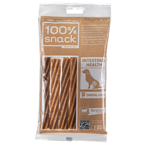 Ferplast 100% Snack Sticks Fusilli Euglena – recompense dentare vegetariene pentru câini