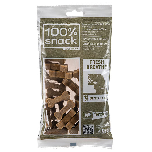 Ferplast 100% Snack Cookie Bone Ascophyllum – recompense dentare vegetariene în formă de os pentru câini