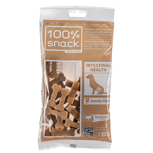 Ferplast 100% Snack Cookie Bone Euglena – recompense dentare vegetariene pentru câini cu Euglena gracilis