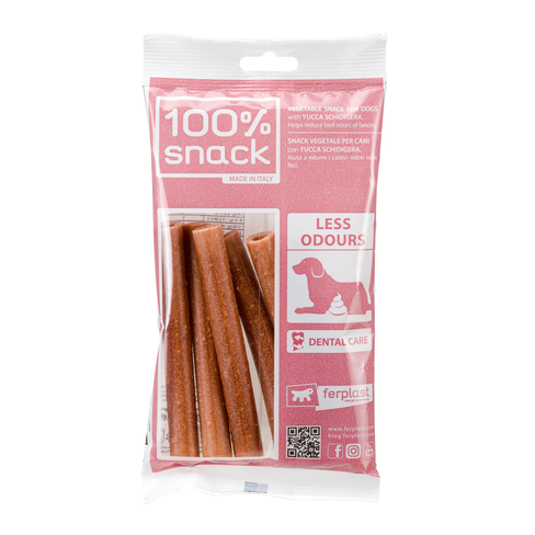 Ferplast 100% Snack Sticks Maccheroni Yucca – recompense dentare vegetariene