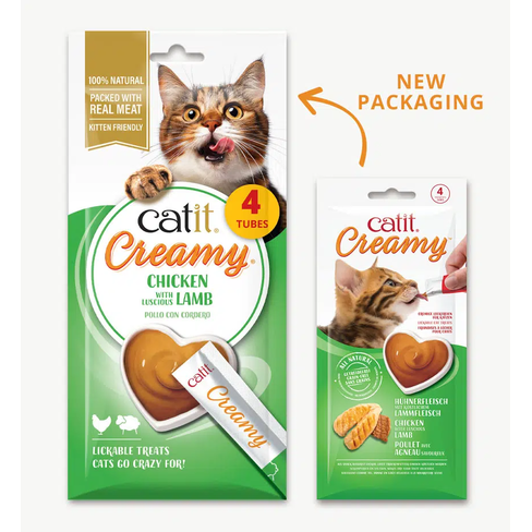 Catit Creamy Chicken & Lamb – gustare cremoasă pentru pisici cu pui și miel
