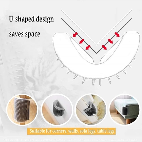 Catit Self Groomer – perie de perete pentru pisici, cu compartiment pentru menta pisicii