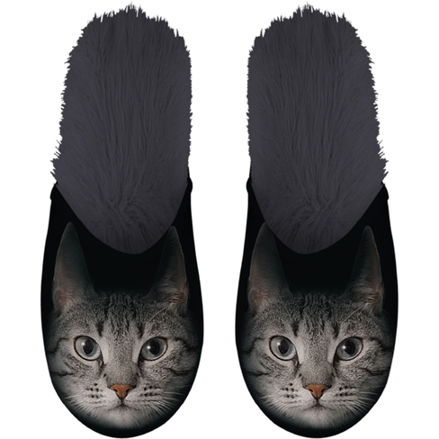 Papuci de casă Grey Cat Eyes