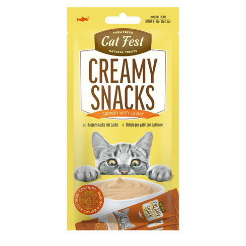 Cat Fest Creamy snacks with Salmon and Caviar