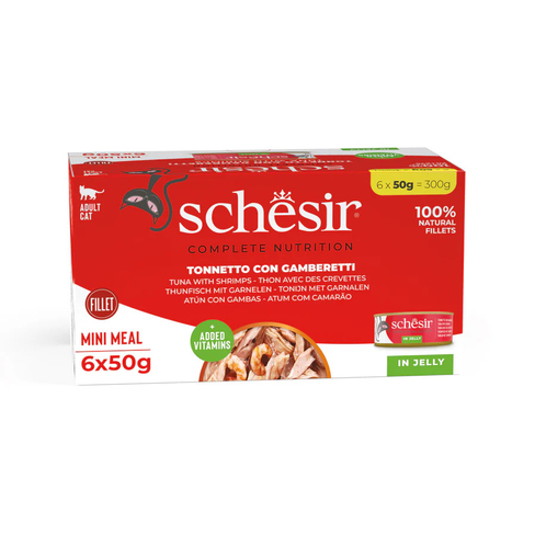 SCHESIR C&B Wet Cat Tuna with shrimps in jelly 6x50g