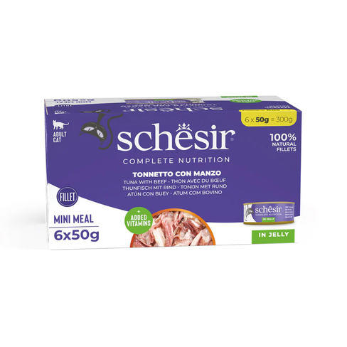 SCHESIR C&B Wet Cat Tuna with beef in jelly 6x50g