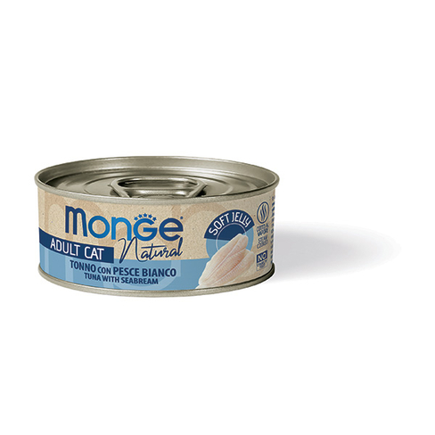 MONGE CAT JELLY Can Yellowfin Tuna with Whitefish (Seabream) 80gr