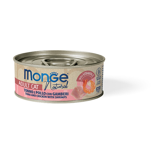 MONGE Cat Natural Can Tuna & chicken with shrimps