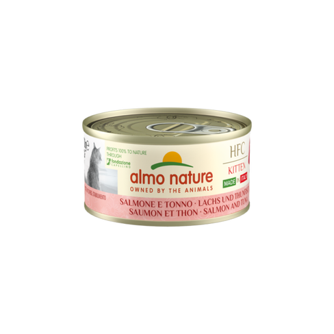 ALMO NATURE Cat HFC Can Made in Italy Kitten Salmon with Tuna 70g