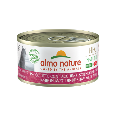ALMO NATURE Cat HFC Can Made in Italy Natural Ham with Turkey 70g