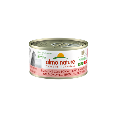 ALMO NATURE Cat HFC Can Made in Italy Natural Salmon with Tuna 70g