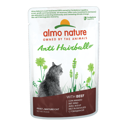 ALMO NATURE Cat HOLISTIC Pouch Hairball Beef 70g