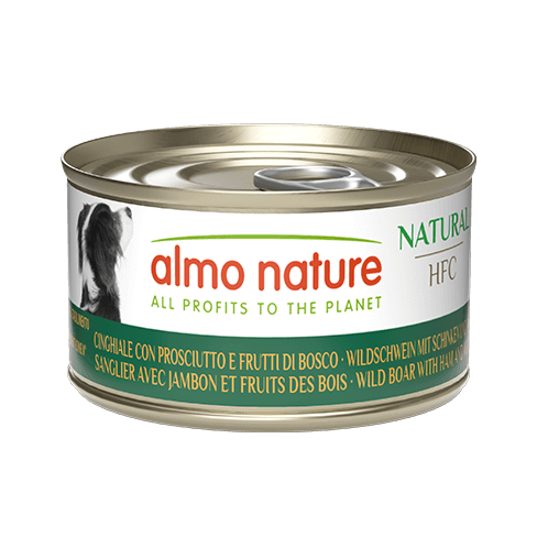ALMO NATURE Dog HFC CAN Natural Wild Boar with Ham and Wild Berries