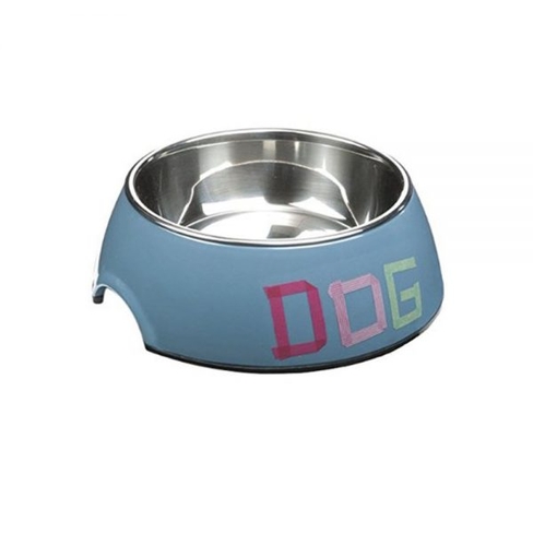 BEEZTEES металлическая миска Tape Dog синяя 14×4,5