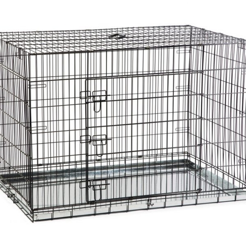 BEEZTEES cușcă de interior DOG BENCH 2-DOORS Black 121x78x84cm