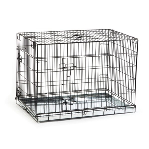 BEEZTEES Cușcă pentru câini DOG BENCH 2-DOORS Black 89x60x66cm