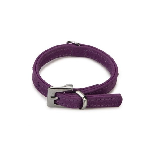 BEEZTEES ошейник кожаный BUFFALO Strass Purple 24×10