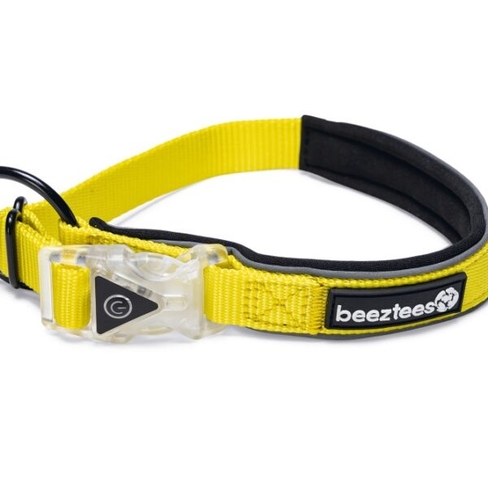 Beeztees ошейник светящийся Premium PARINCA Yellow 40×20