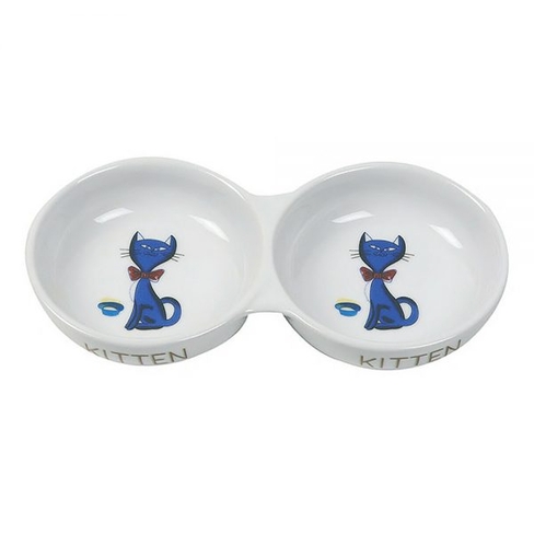 Castron Ceramic dublu pentru pisici Cat Dish Porcelain
