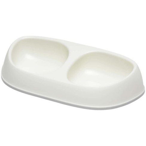 Миска двойная пластиковая EXQI White 2х200ml