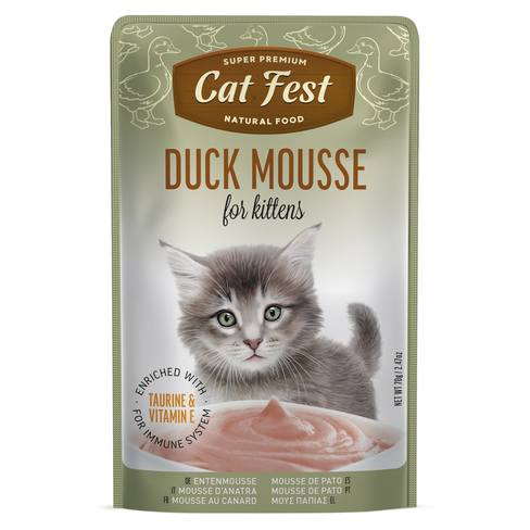 Cat Fest Pouch Duck mousse for Kittens