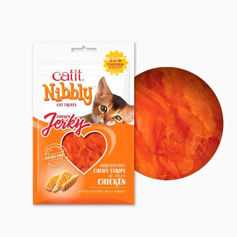 Catit Nibbly Jerky Chicken – recompense din carne pentru pisici cu pui