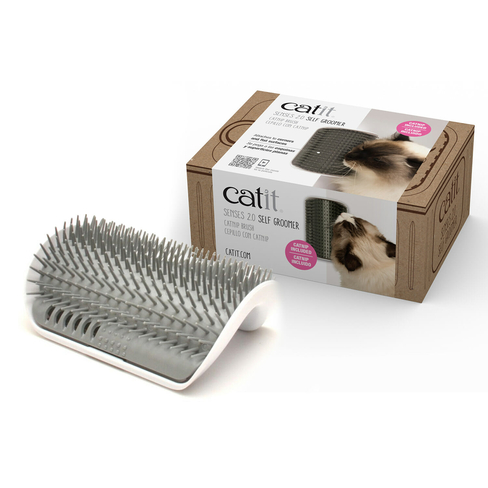 Catit Self Groomer – perie de perete pentru pisici, cu compartiment pentru menta pisicii