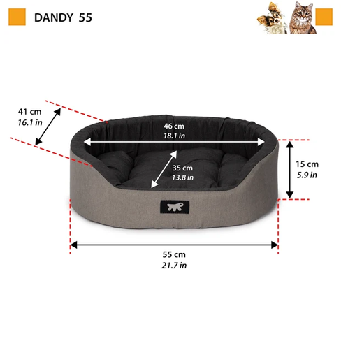 FERPLAST Pernă din material textil DANDY Dove Grey