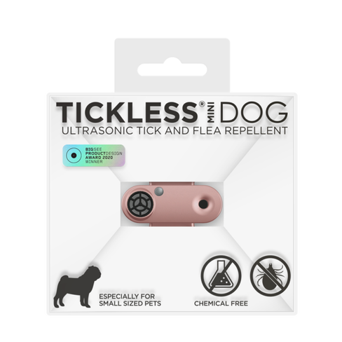 Dispozitiv repelent împotriva căpușelor și puricilor cu ultrasunet TICKLESS MINI DOG  Rosegold