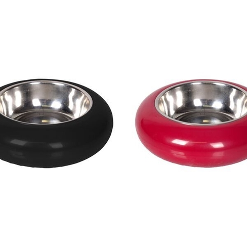 Flamingo миска металлическая CATBOWL RING Black/Red assort.