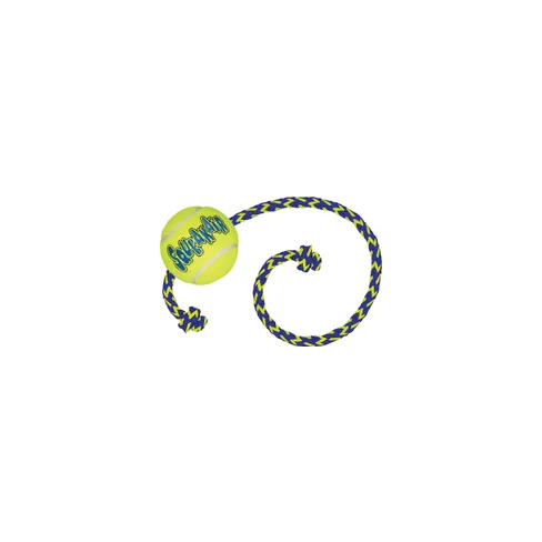 Flamingo игрушка резиновая KONG Squeakair Ball+Rope Med