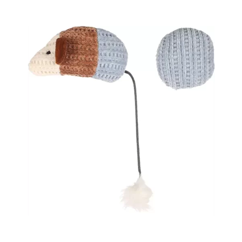 Flamingo jucărie din material textil pentru pisici BLARO MOUSE+BALL