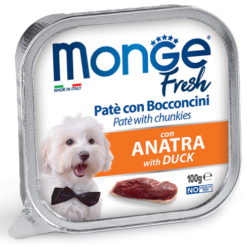 MONGE Dog Fresh Pate and chunkies with Duck