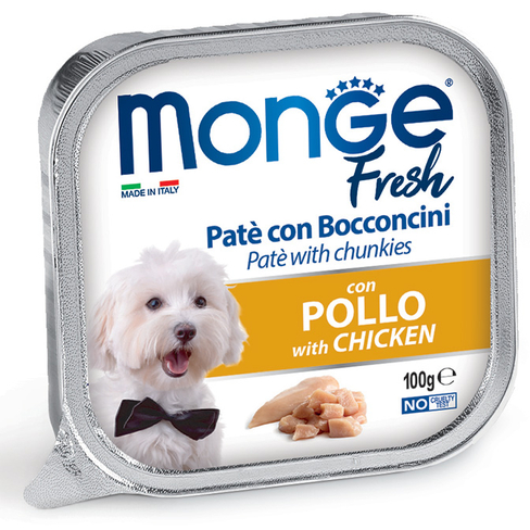 MONGE Dog Fresh Pate and chunkies with Chicken