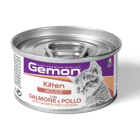 GEMON CAT MOUSSE KITTEN SALMON/CHICKEN 85gr