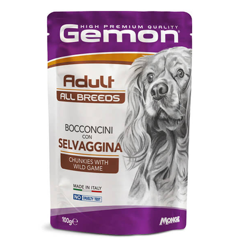 GEMON DOG POUCH ADULT WILD GAMES 100gr