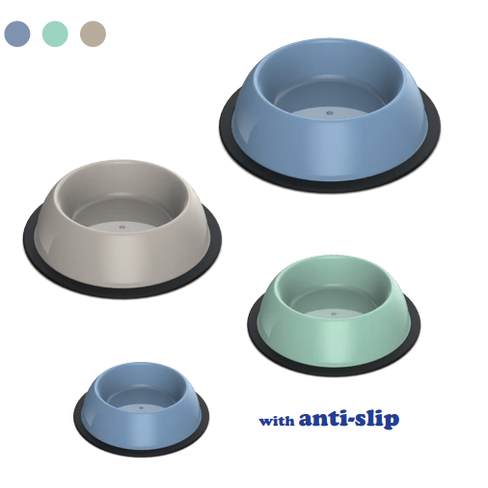 GEORPLAST Миска пластик. Silver Round Bowl Antislip