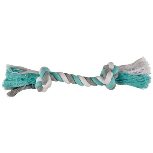 Jucarie Sfoară PLAYING ROPE 2 Knots Mint/White/Grey