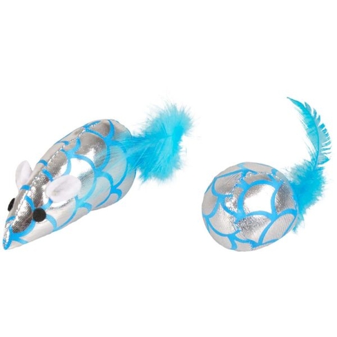 Игрушки матерчатые SHINY MOUSE with FEATHER