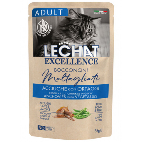 LECHAT EXCELLENCE POUCH CHUNKIES ADULT Anchovies/Vegetables